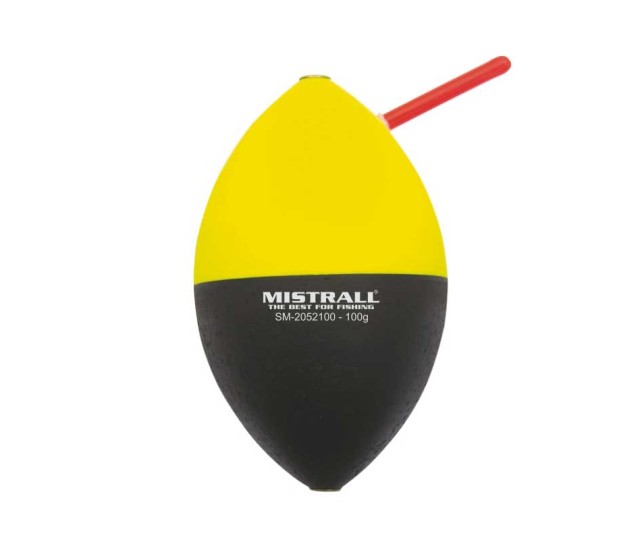 SM2052100 Mistrall Oval sumcový plavák 100gr žltý